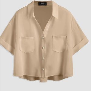 Khaki Button-Up Top